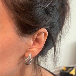 Silver Snake Hoop Earrings